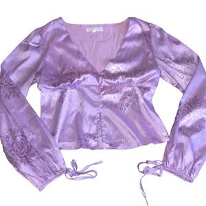 Cloud ten satin button front blouse size small